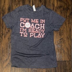 Navy Graphic Tee with Baseball Print